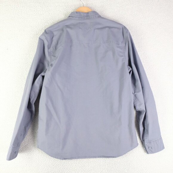 DUER Shirt Mens Medium Blue Long Sleeve Button Up Heavyweight Casual - Picture 4 of 9